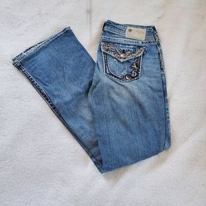 Silver Suki Flap Distressed Jeans, W29/L32